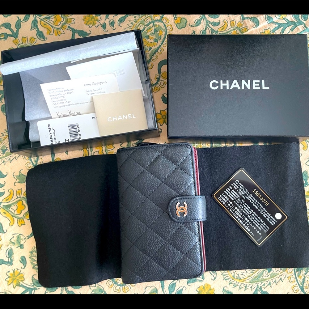 **SOLD** Black Chanel Caviar Long Wallet